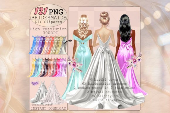 Download Wedding Clipart PNG Bride and Bridesmaid - Wedding Collection