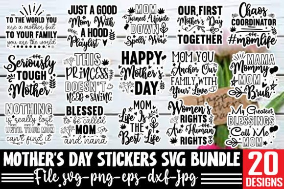 Download Mother's Day Stickers SVG Bundle - Svg bundle Collection