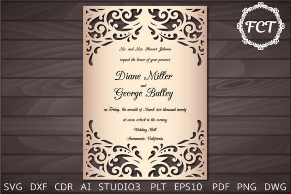 Download Laser Cut Wedding Invitation SVG Card - Wedding Collection