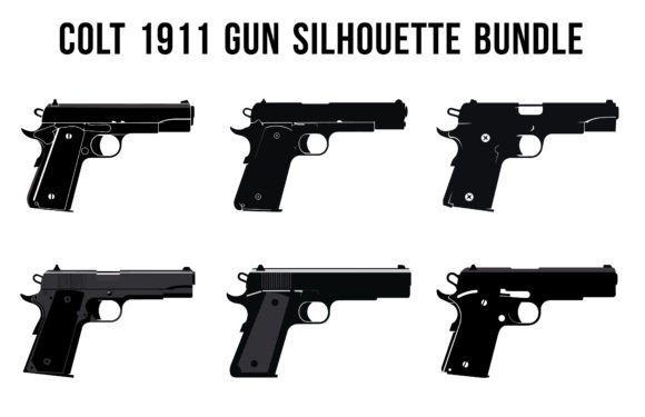 Download Colt 1911 Gun Silhouettes SVG Bundle - Svg bundle Collection