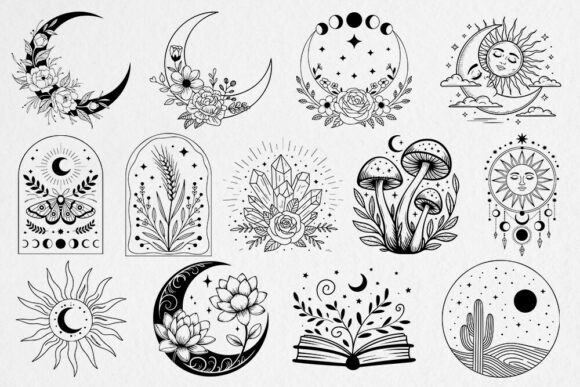 Download Mystical Moon &amp; Nature SVG Bundle - Svg bundle Collection