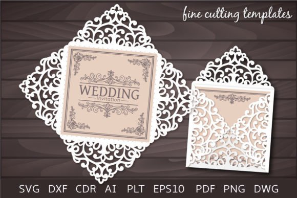 Download Wedding Invitation SVG Four Fold Card - Wedding Collection