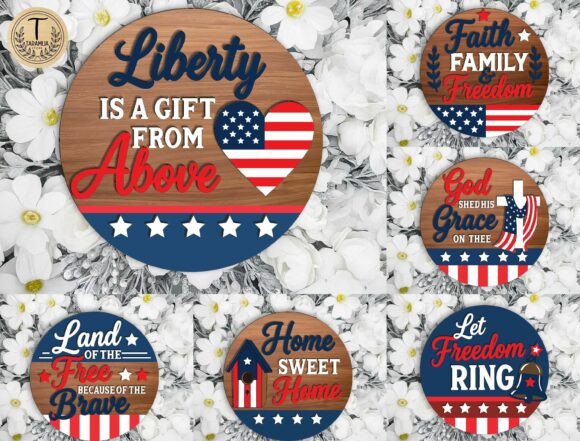 Download Patriotic Round Sign SVG Bundle - Svg bundle Collection