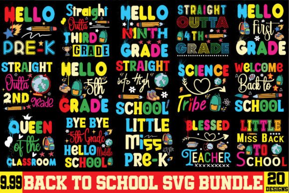 Download Back to School SVG Bundle,20 Designs - Svg bundle Collection